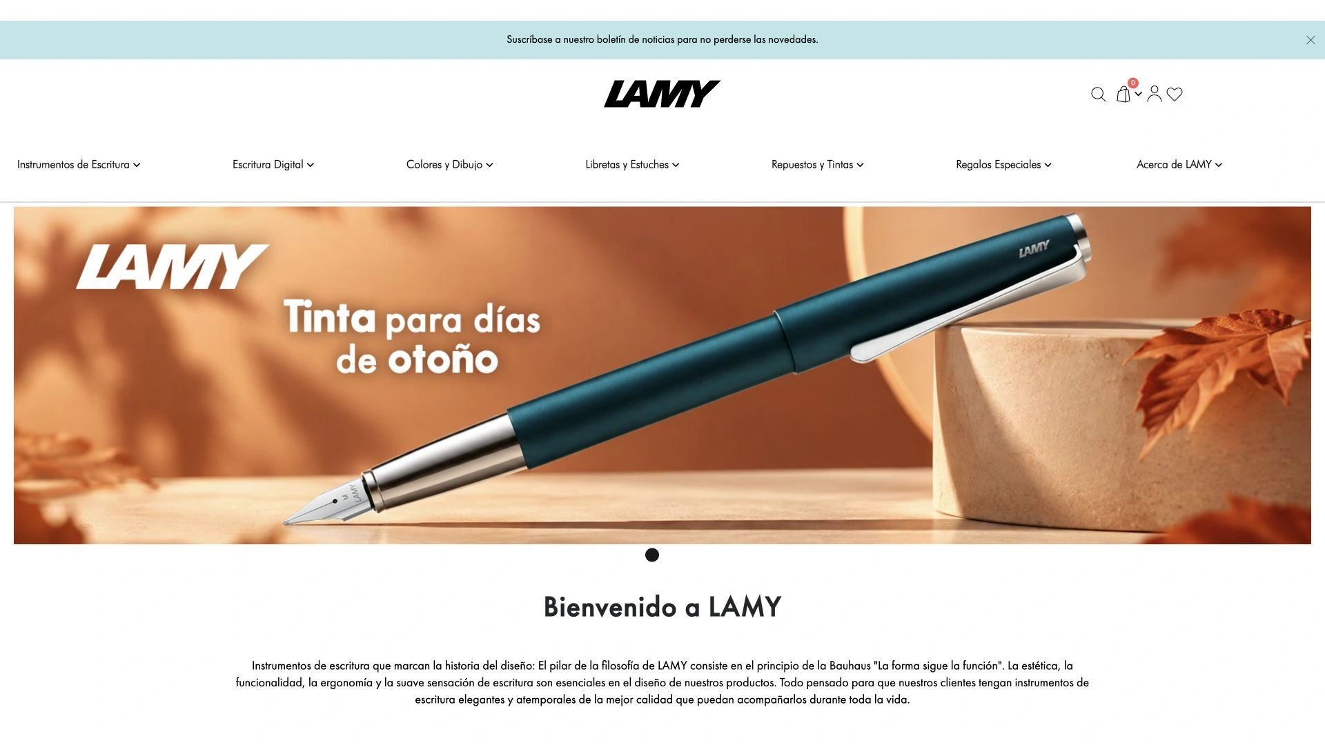 Tienda LAMY Shop México con su campaña de instrumentos de escritura para otoño