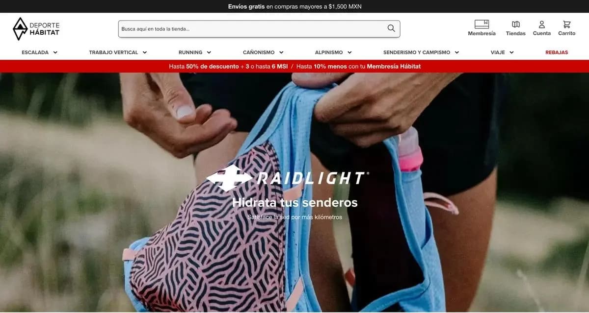 Tienda Deporte Hábitat: navegación y campaña de equipo para trail running