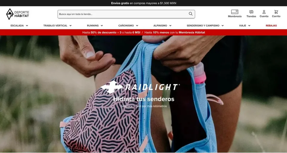Tienda Deporte Hábitat: catálogo de equipo de montaña y campaña Raidlight